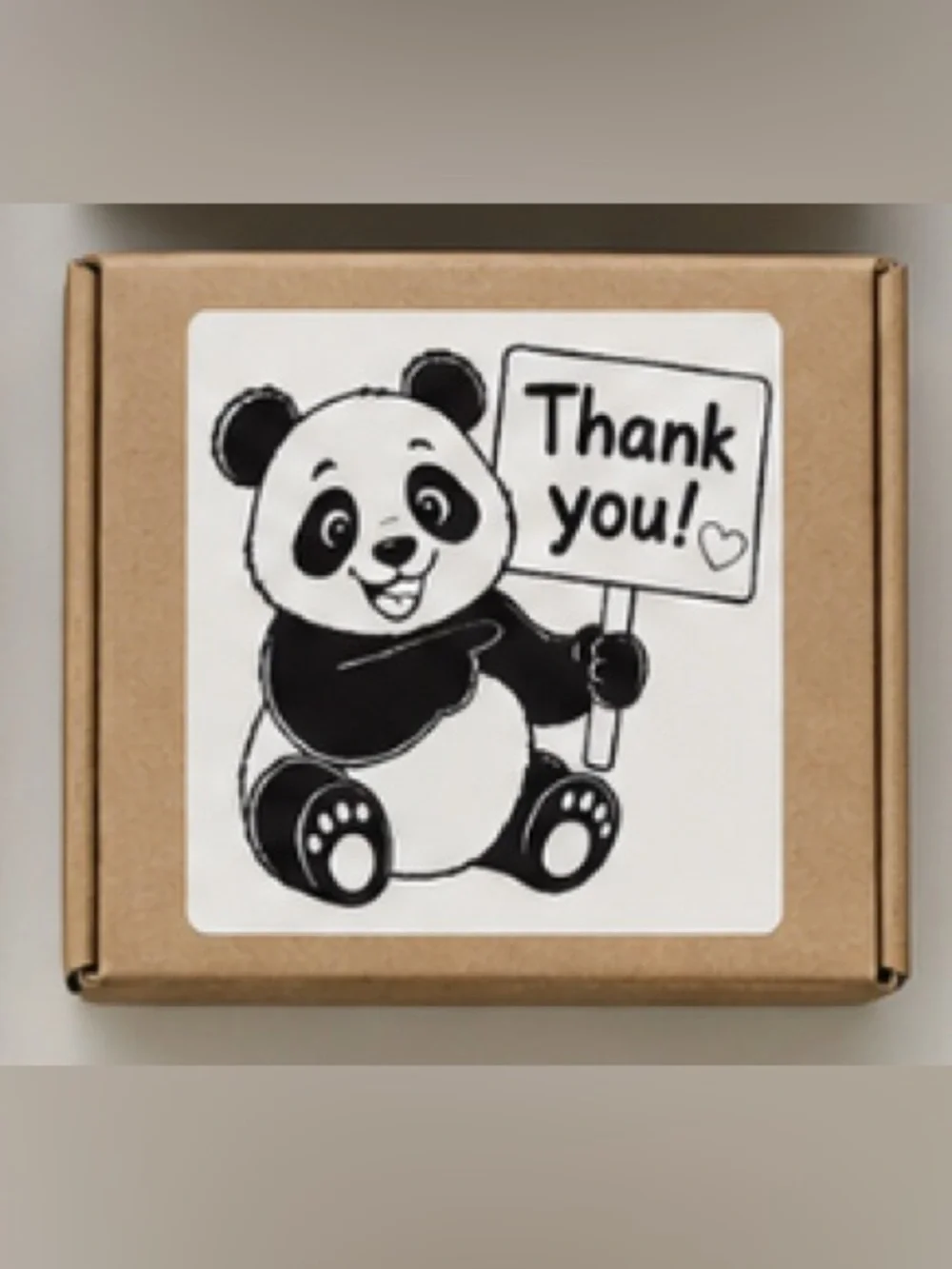 Handmade Panda Thank You Stickers  2”x2” - 25pcs